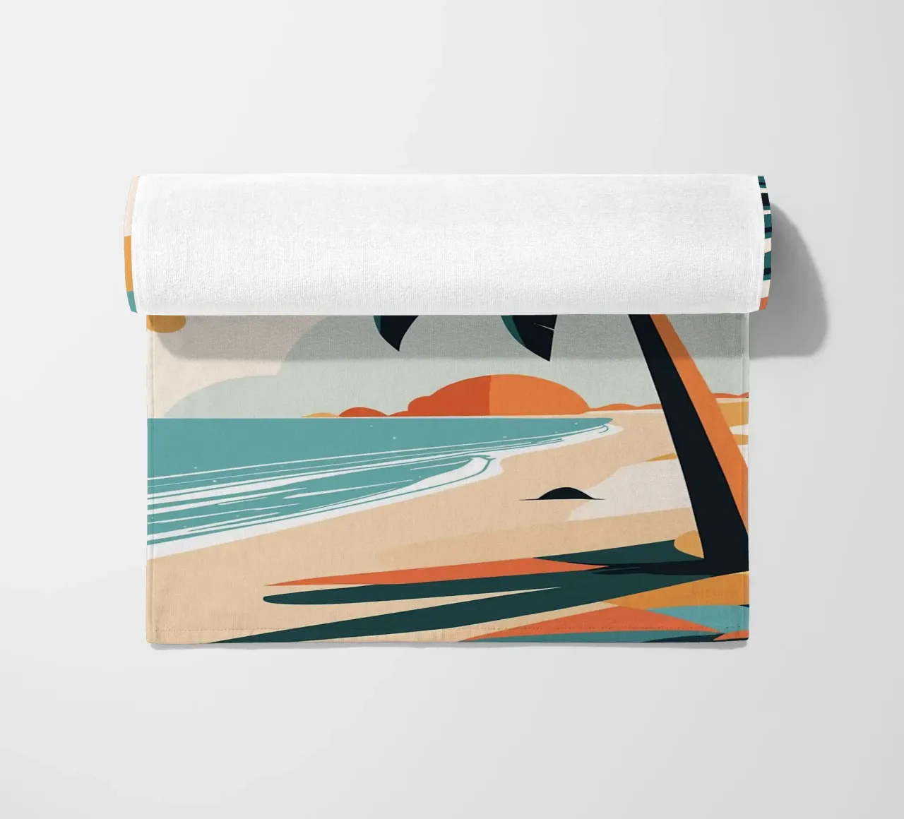 Spiaggia tropicale con palme telo mare da BasicShopByBell
