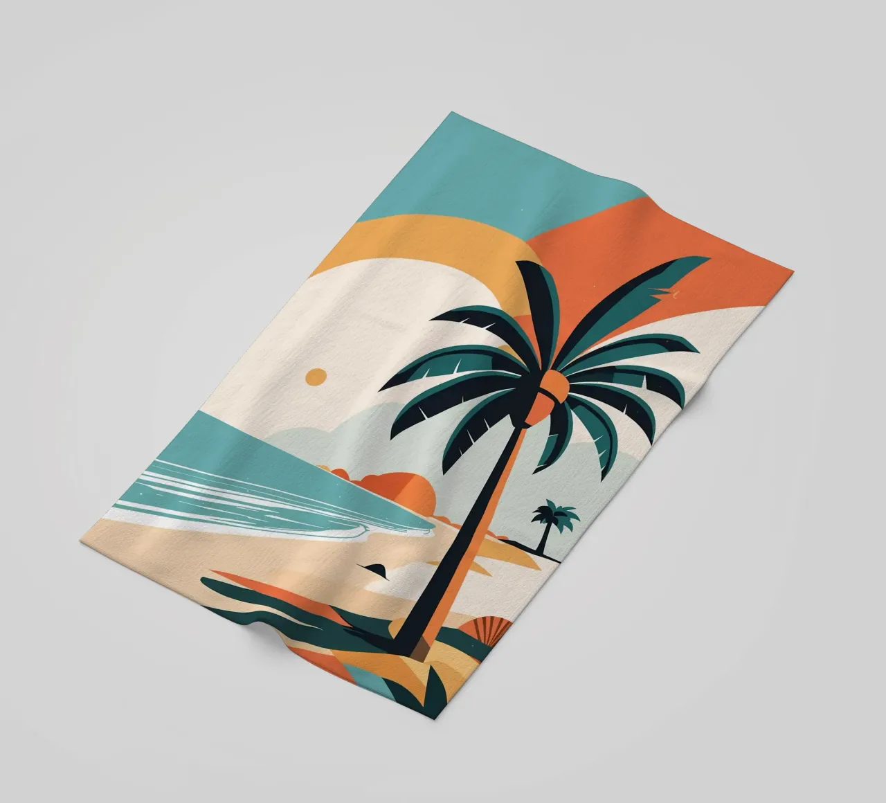Spiaggia tropicale con palme telo mare da BasicShopByBell