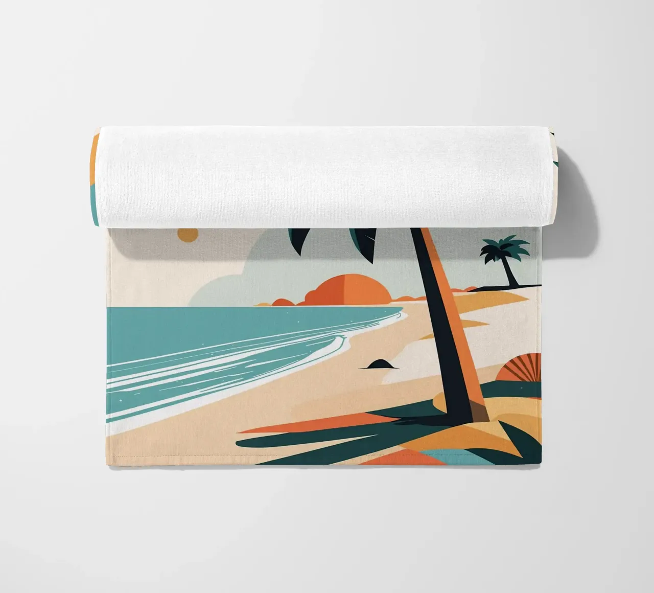 Spiaggia tropicale con palme telo mare da BasicShopByBell
