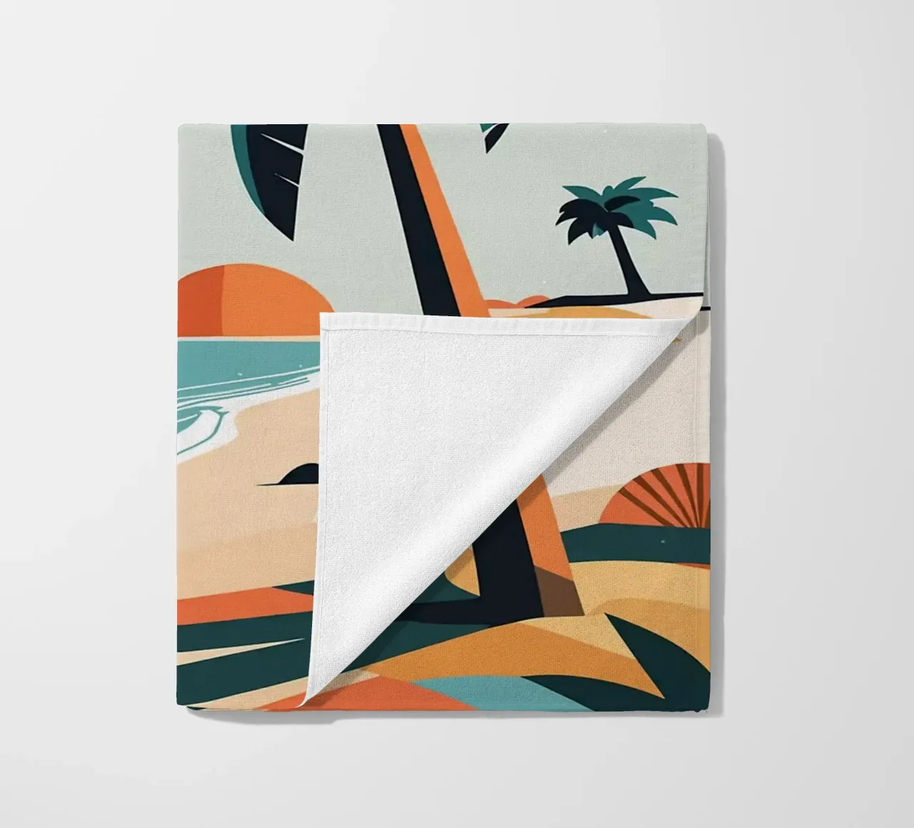 Spiaggia tropicale con palme telo mare da BasicShopByBell