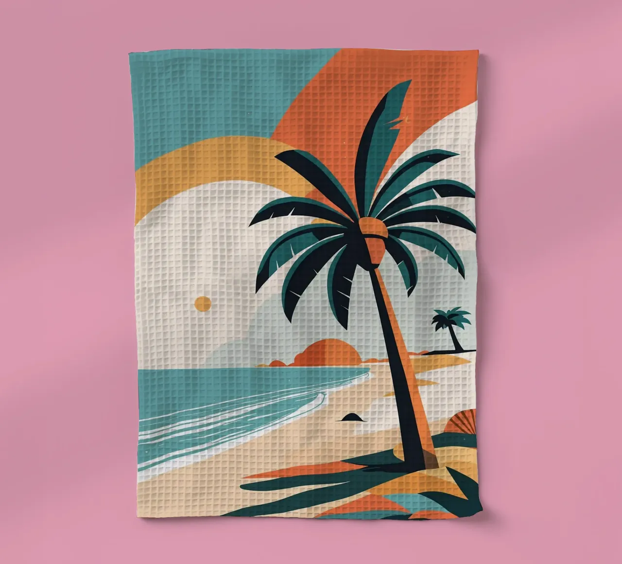 Spiaggia tropicale con palme canovaccio da cucina da BasicShopByBell