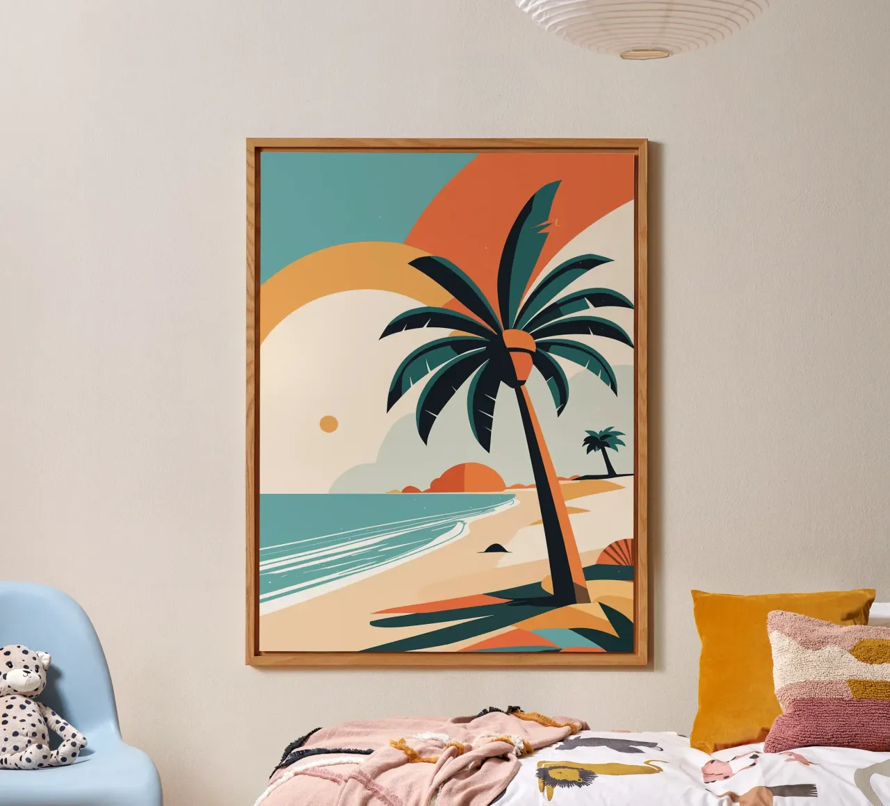 Spiaggia tropicale con palme alluminio dibond da BasicShopByBell