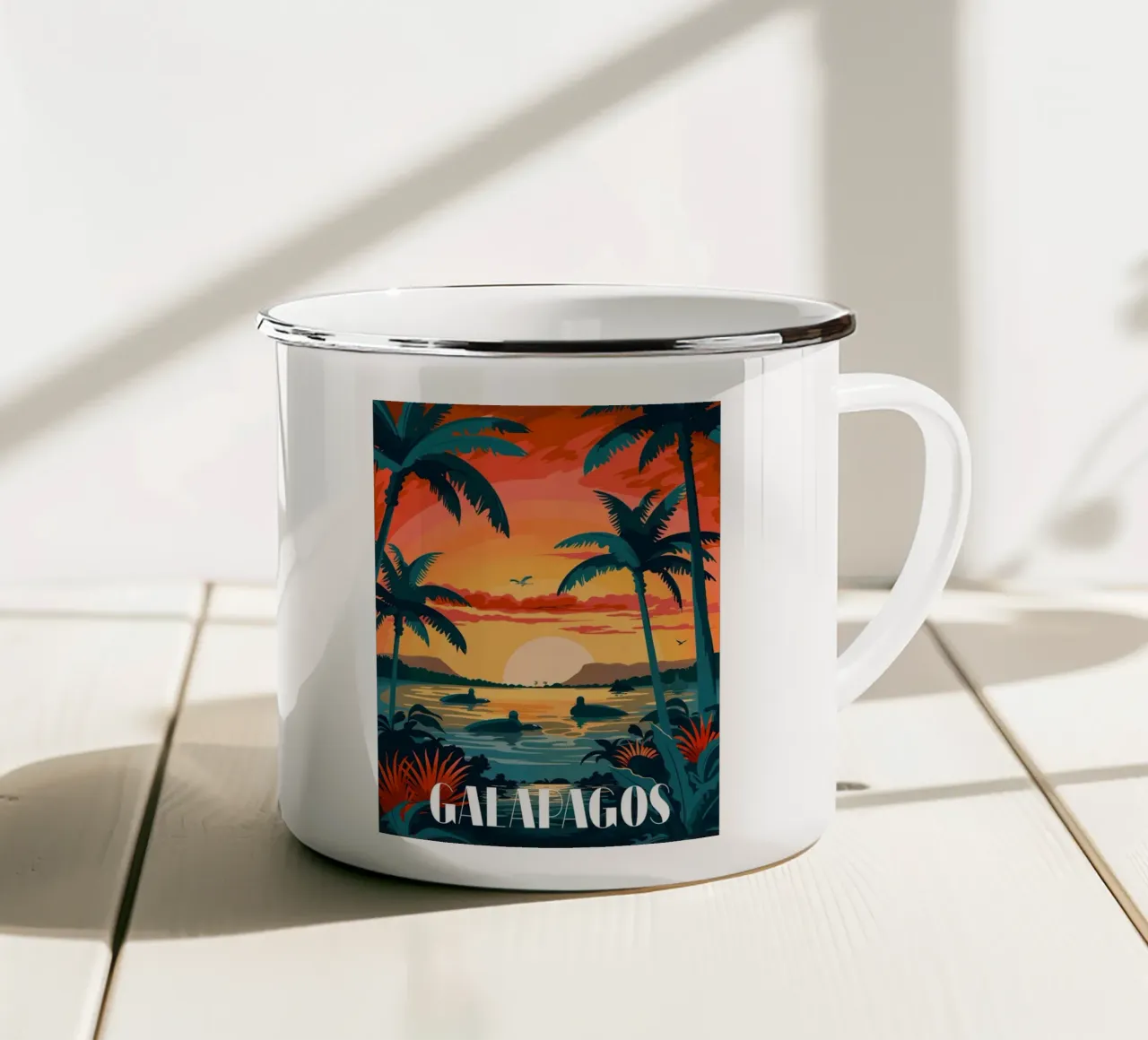 Spiaggia tropicale tazza in smalto da BasicShopByBell