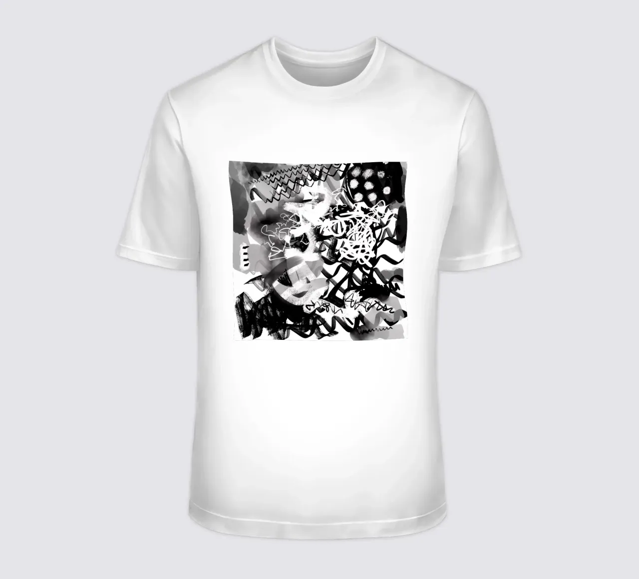 Graffiti in bianco e nero t-shirt da Kim Hubball Studio