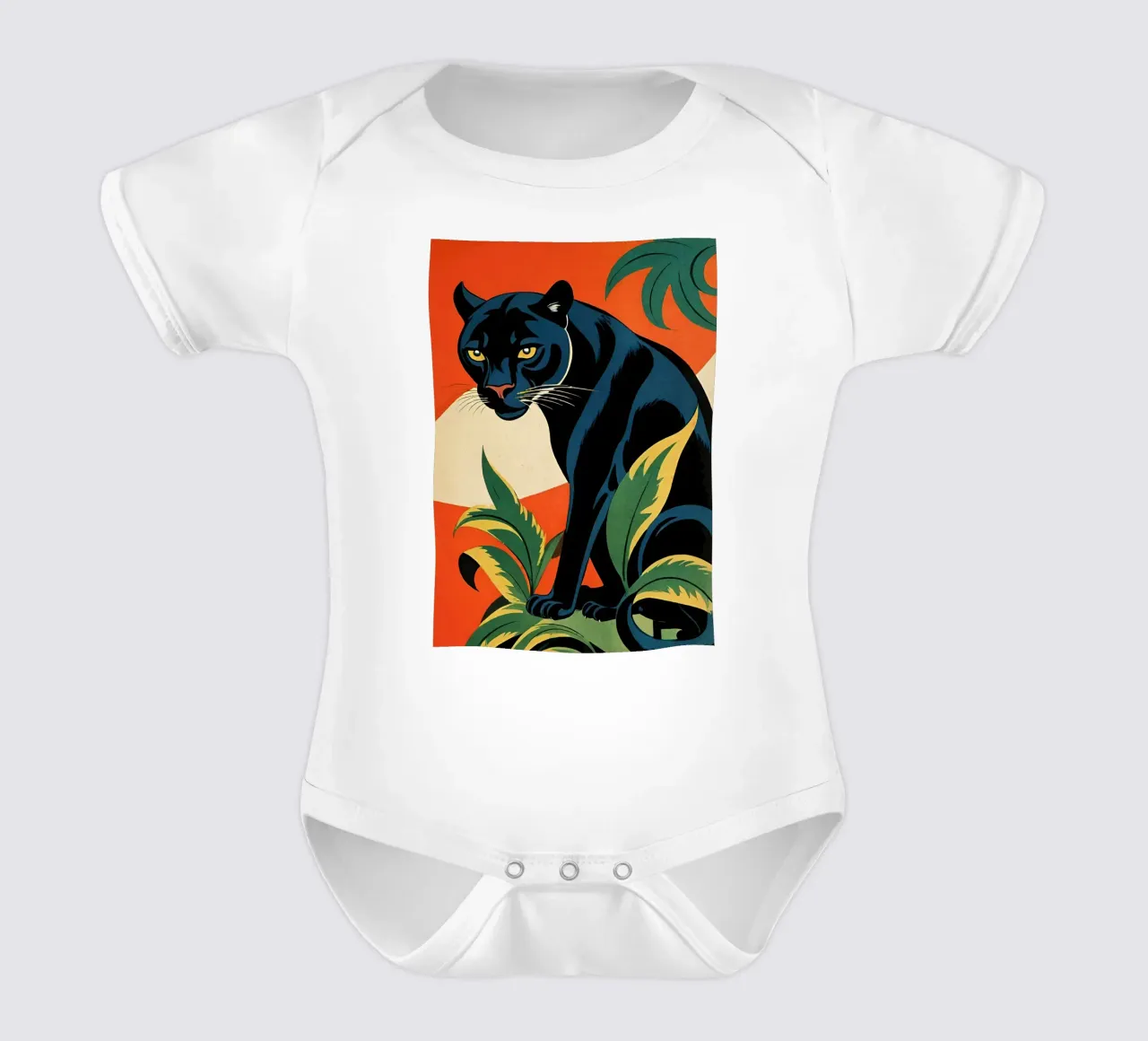 Midnight Panther - Design moderno e retrò Bujaboom body neonato maniche corte da bujaboom