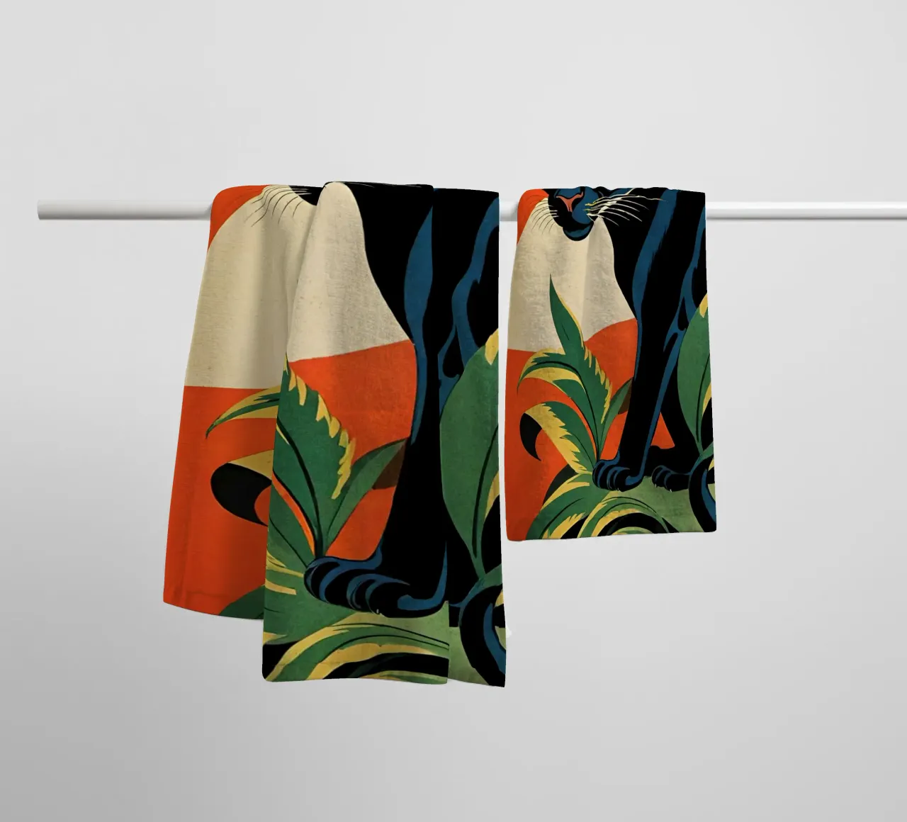 Midnight Panther - Design moderno e retrò Bujaboom asciugamano da bagno da bujaboom