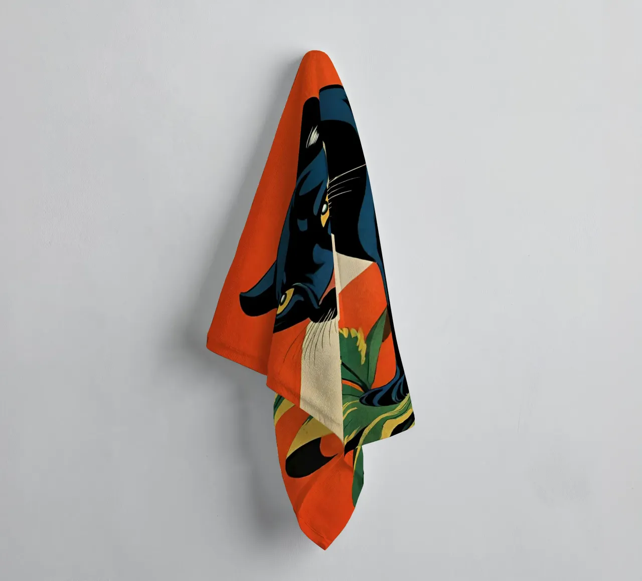 Midnight Panther - Design moderno e retrò Bujaboom asciugamano da bagno da bujaboom