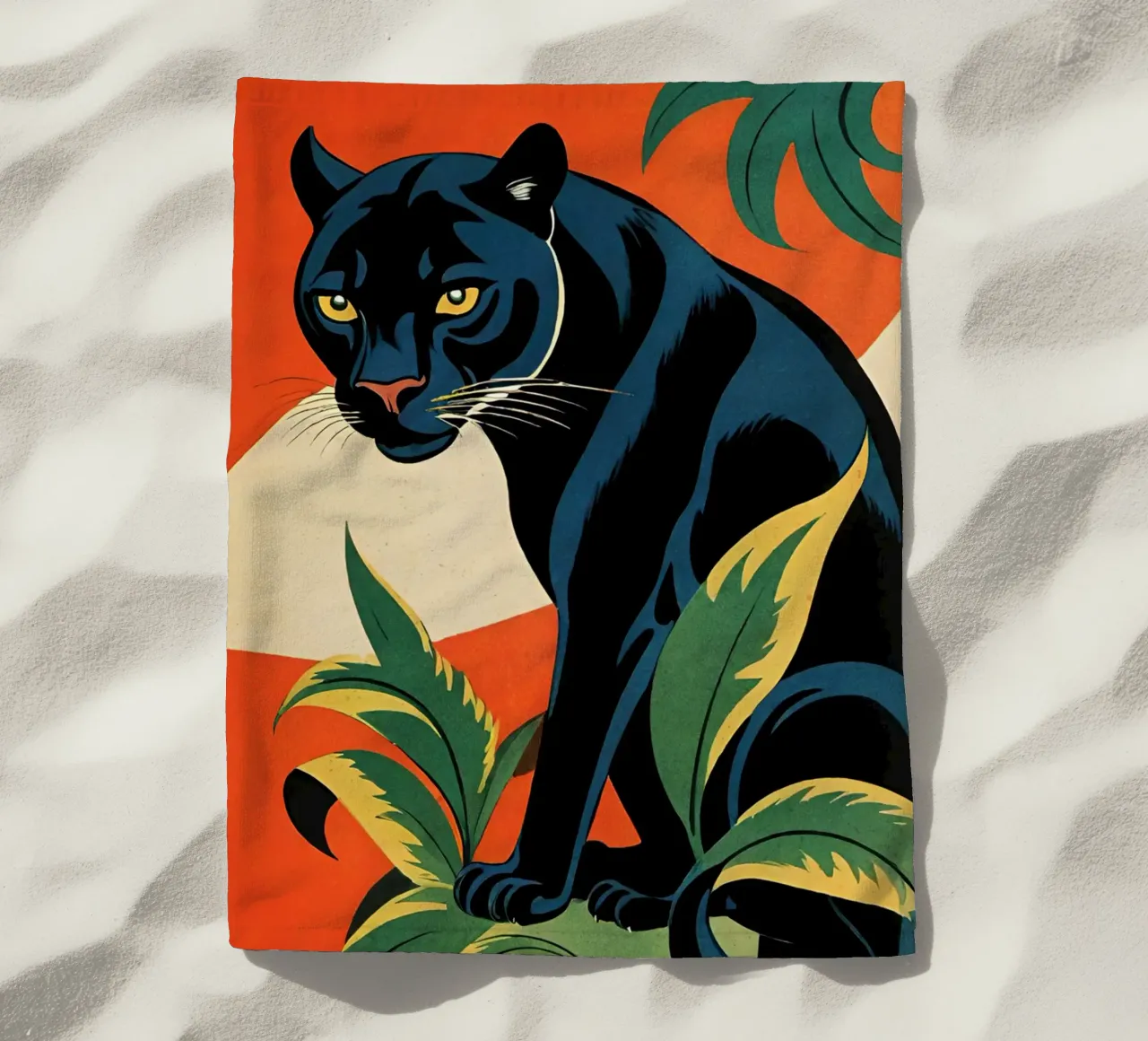 Midnight Panther - Design moderno e retrò Bujaboom telo mare da bujaboom