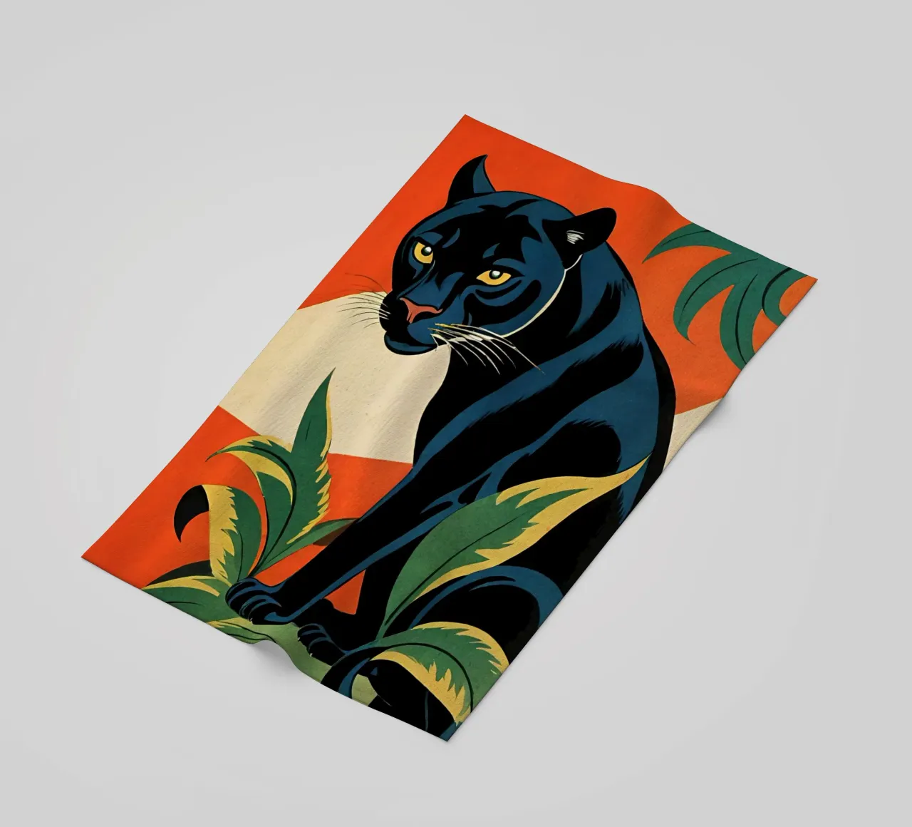 Midnight Panther - Design moderno e retrò Bujaboom telo mare da bujaboom