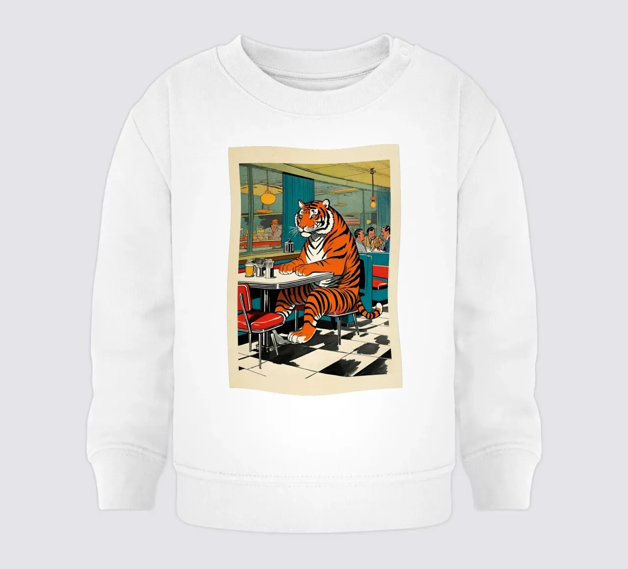 Tiger Diner - Design Pop Art retrò Bujaboom felpa neonato da bujaboom