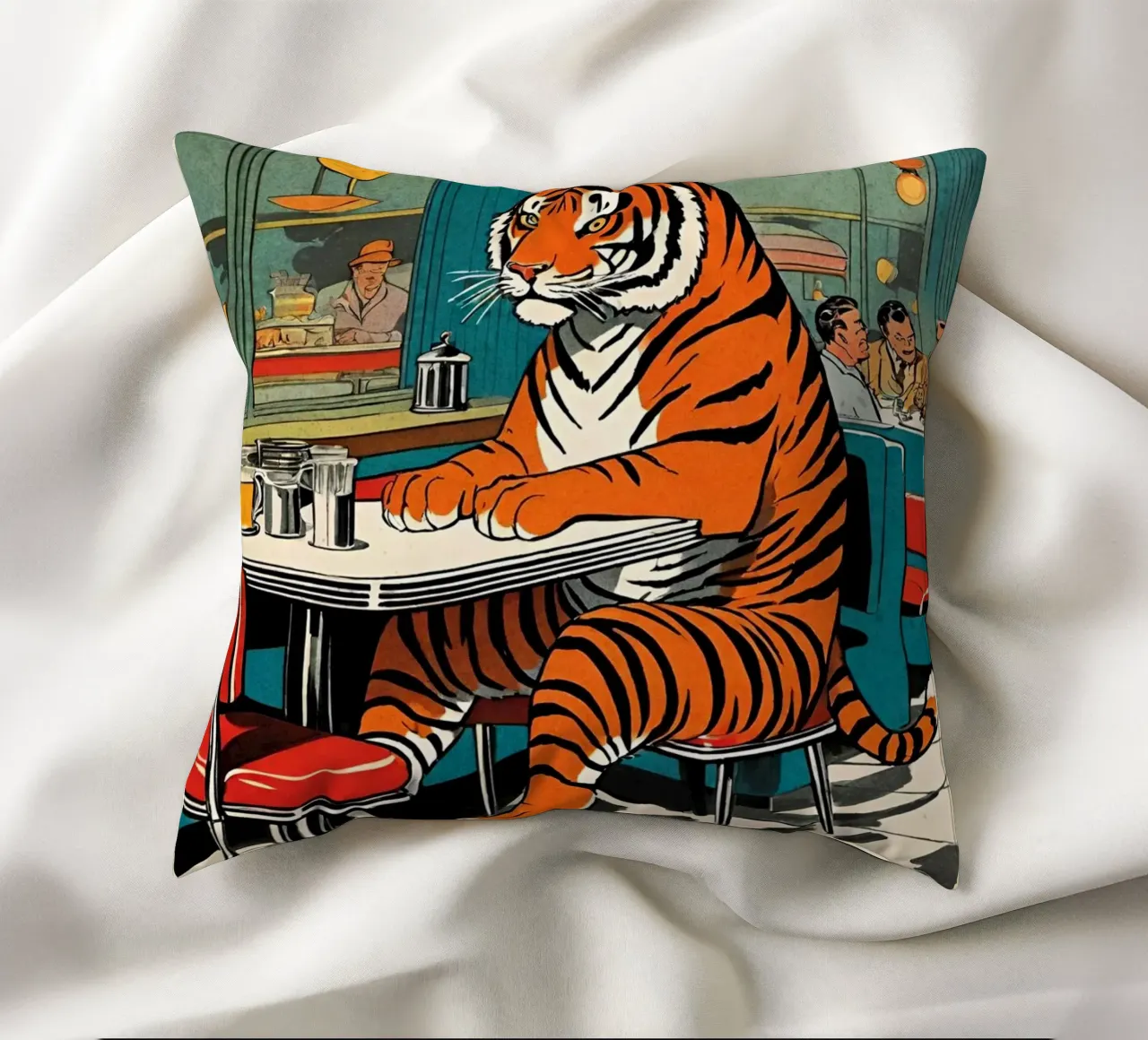 Tiger Diner - Design Pop Art retrò Bujaboom cuscino da bujaboom