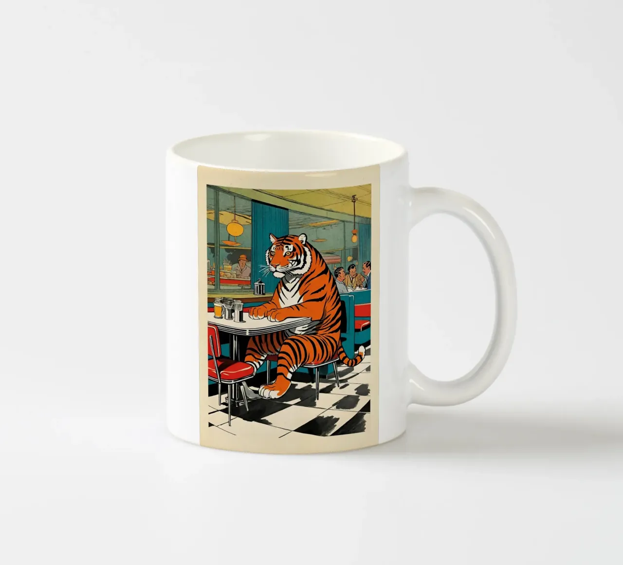 Tijger Diner - Retro Pop Art Ontwerp Bujaboom keramische mok van bujaboom