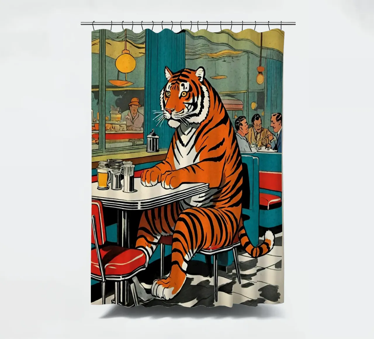 Tiger Diner - Design Pop Art retrò Bujaboom tenda da doccia da bujaboom