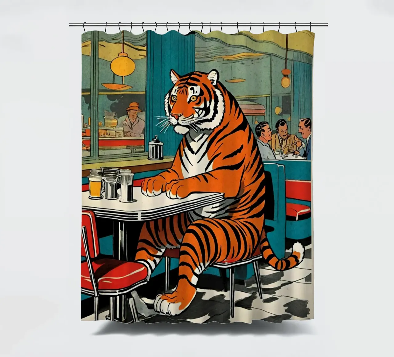 Tiger Diner - Design Pop Art retrò Bujaboom tenda da doccia da bujaboom