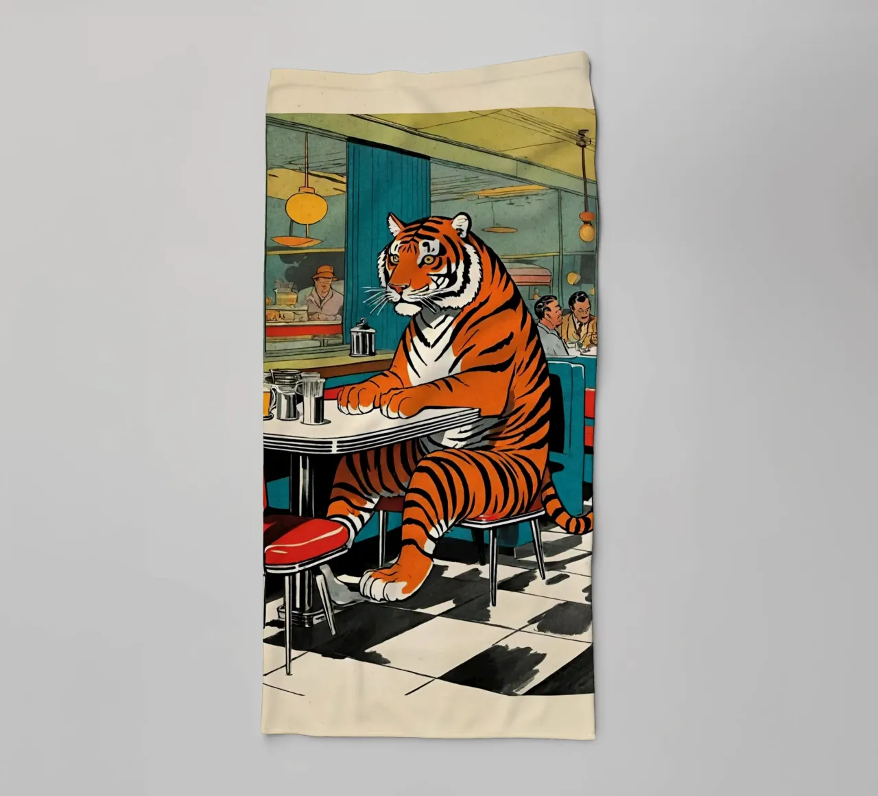 Tiger Diner - Design Pop Art retrò Bujaboom asciugamano da bagno da bujaboom