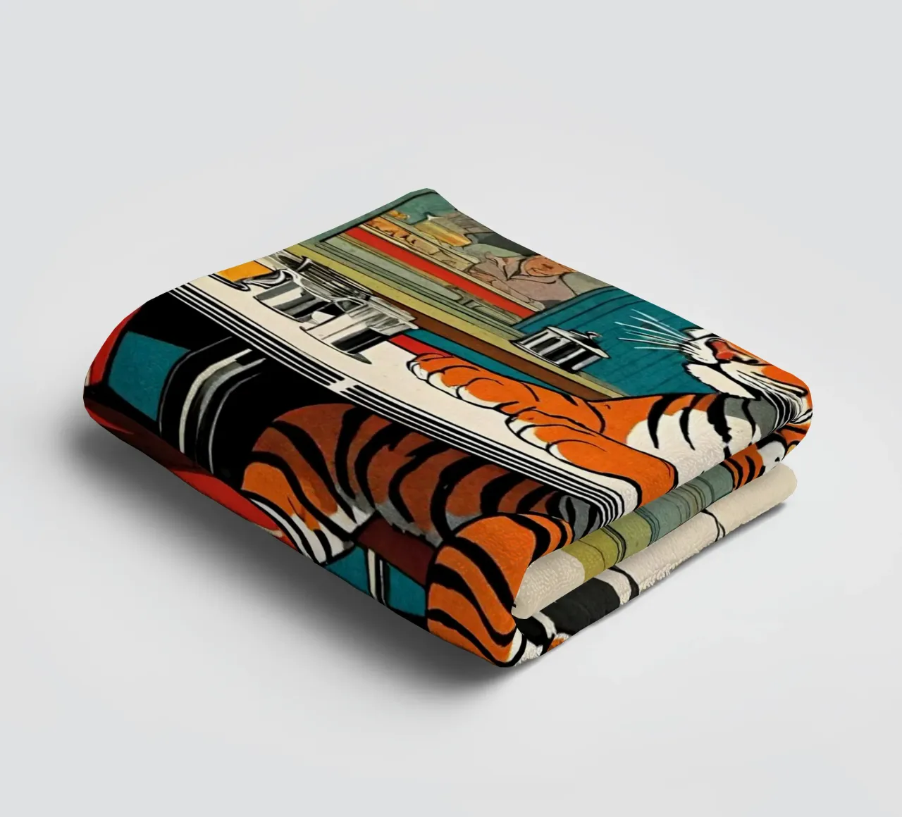 Tiger Diner - Design Pop Art retrò Bujaboom asciugamano da bagno da bujaboom