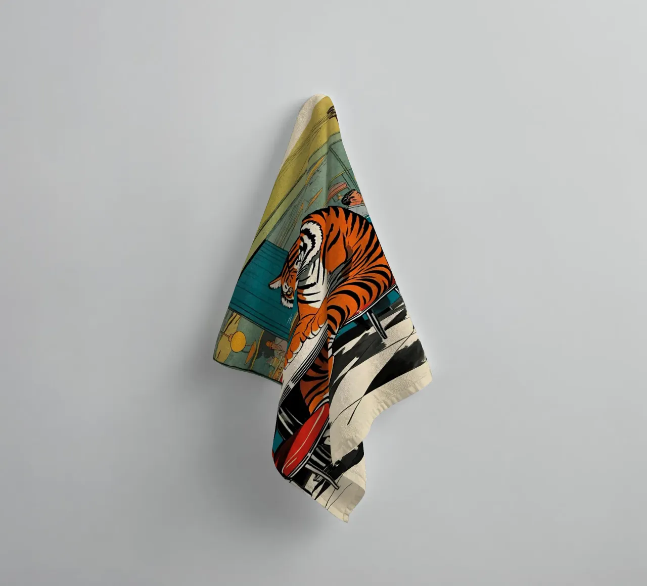 Tiger Diner - Design Pop Art retrò Bujaboom asciugamano da bagno da bujaboom