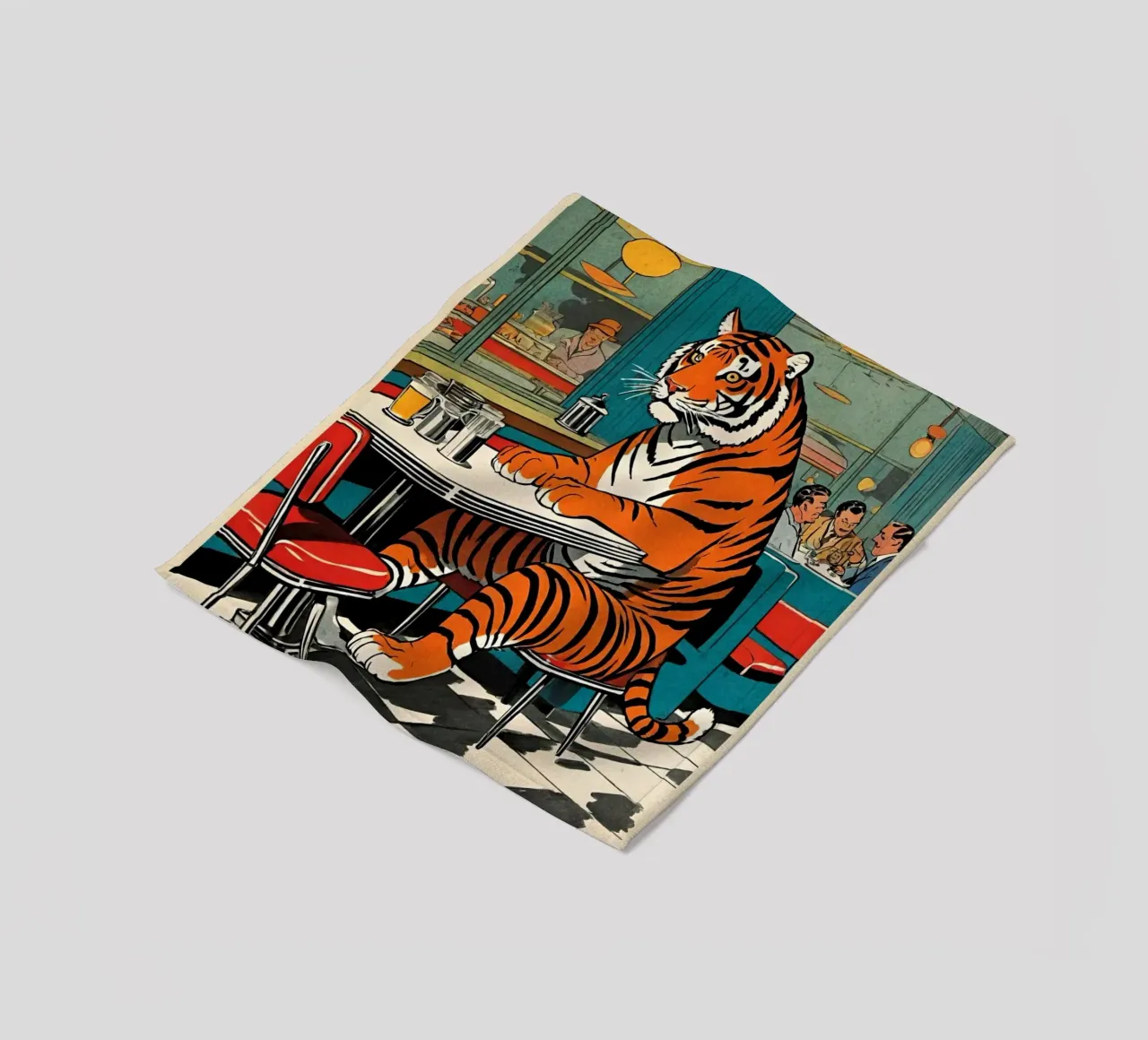Tiger Diner - Design Pop Art retrò Bujaboom coperta in pile da bujaboom