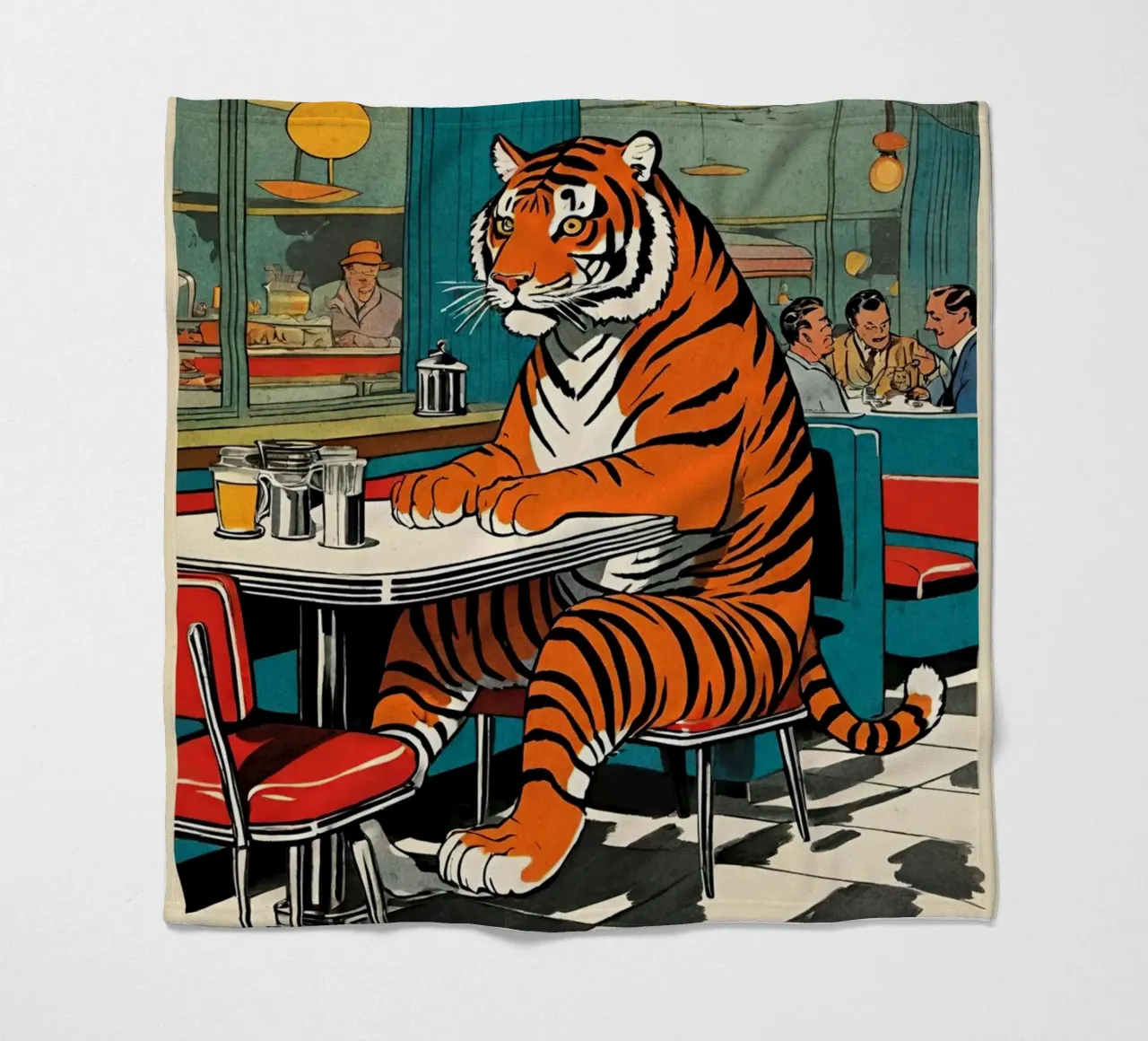 Tiger Diner - Design Pop Art retrò Bujaboom coperta in pile da bujaboom