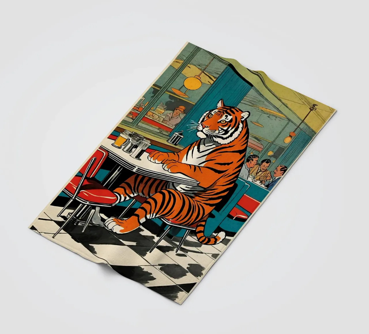 Tiger Diner - Design Pop Art retrò Bujaboom coperta in pile da bujaboom