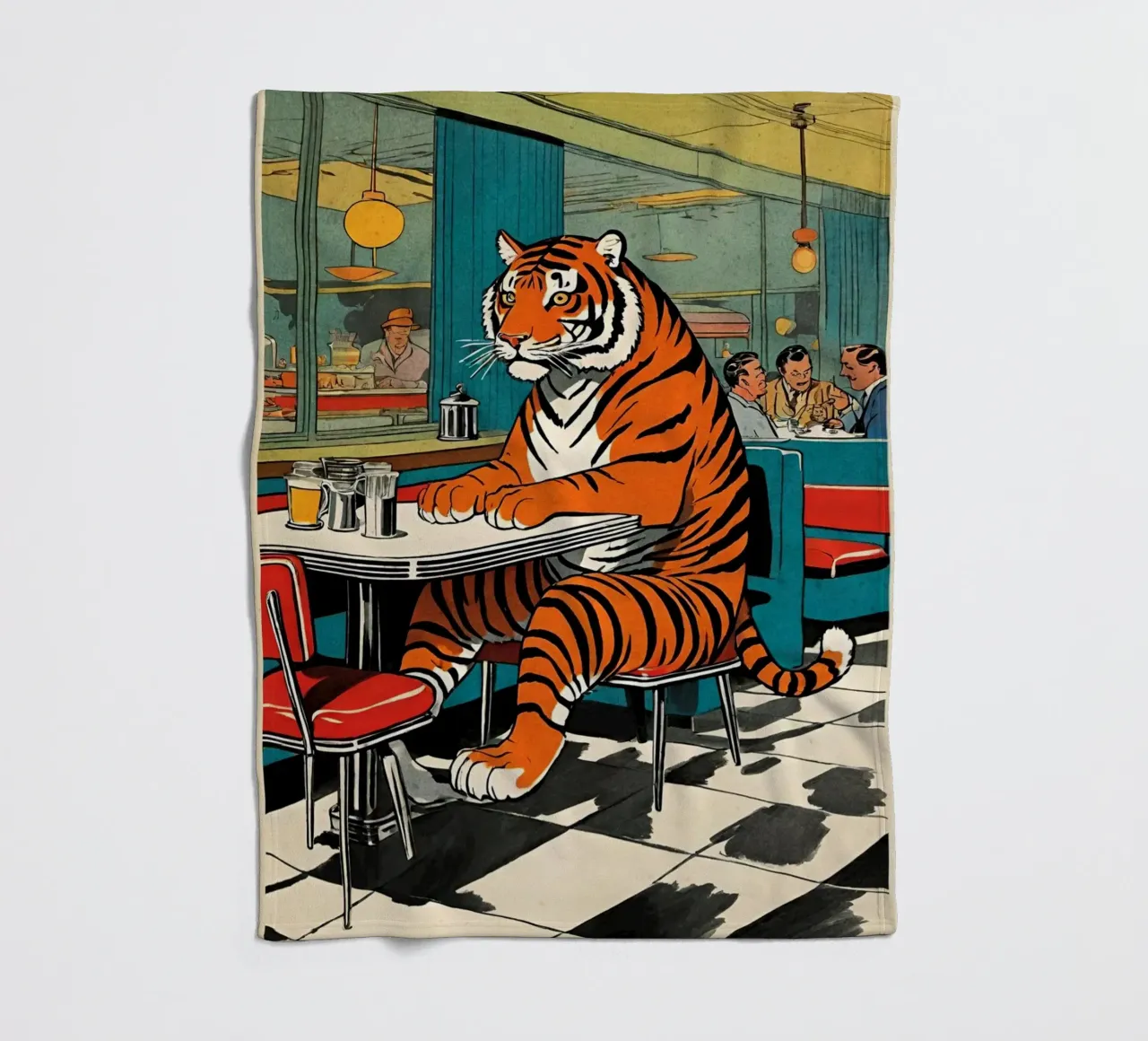 Tiger Diner - Design Pop Art retrò Bujaboom coperta in pile da bujaboom