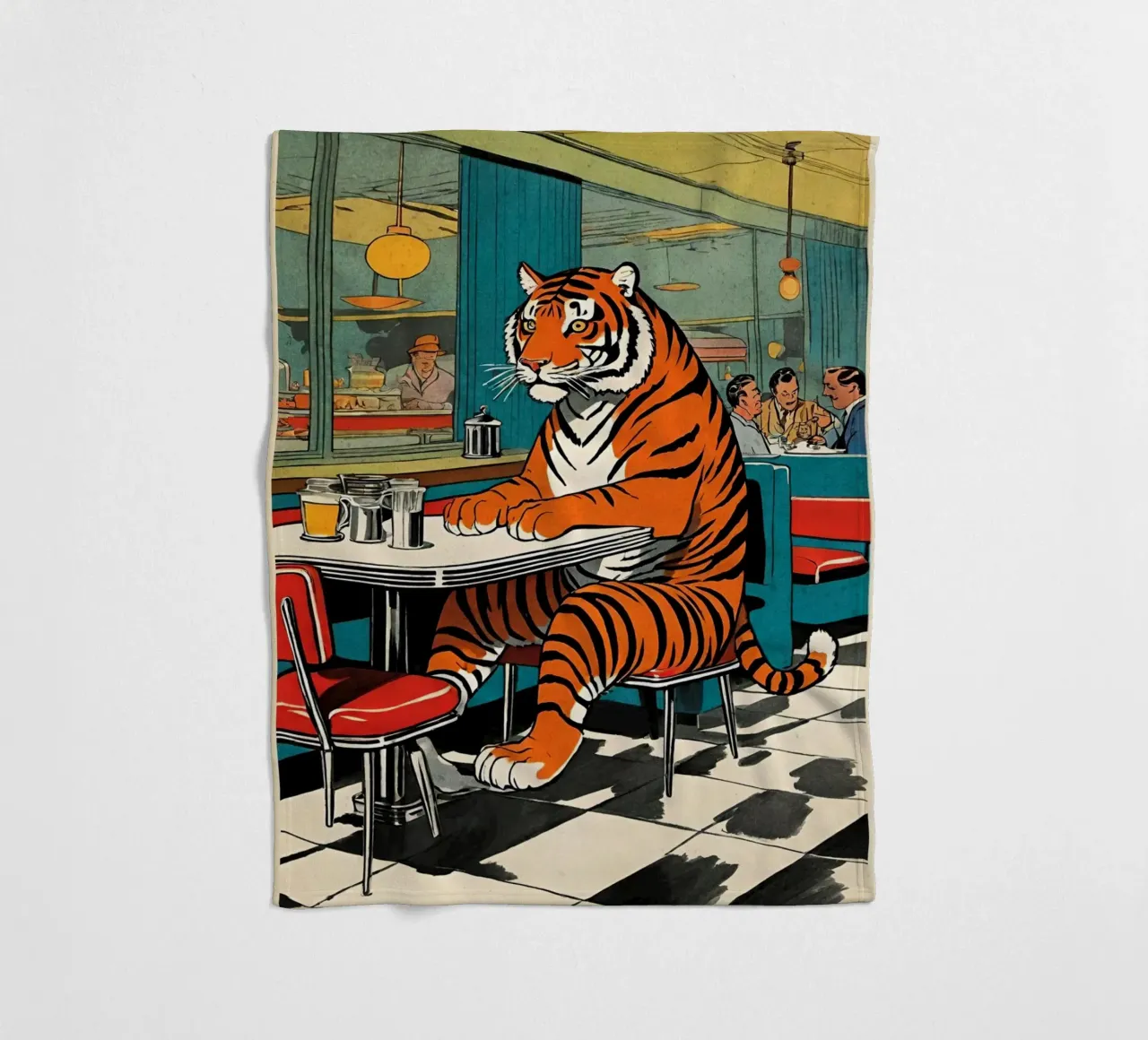 Tiger Diner - Design Pop Art retrò Bujaboom coperta in pile da bujaboom