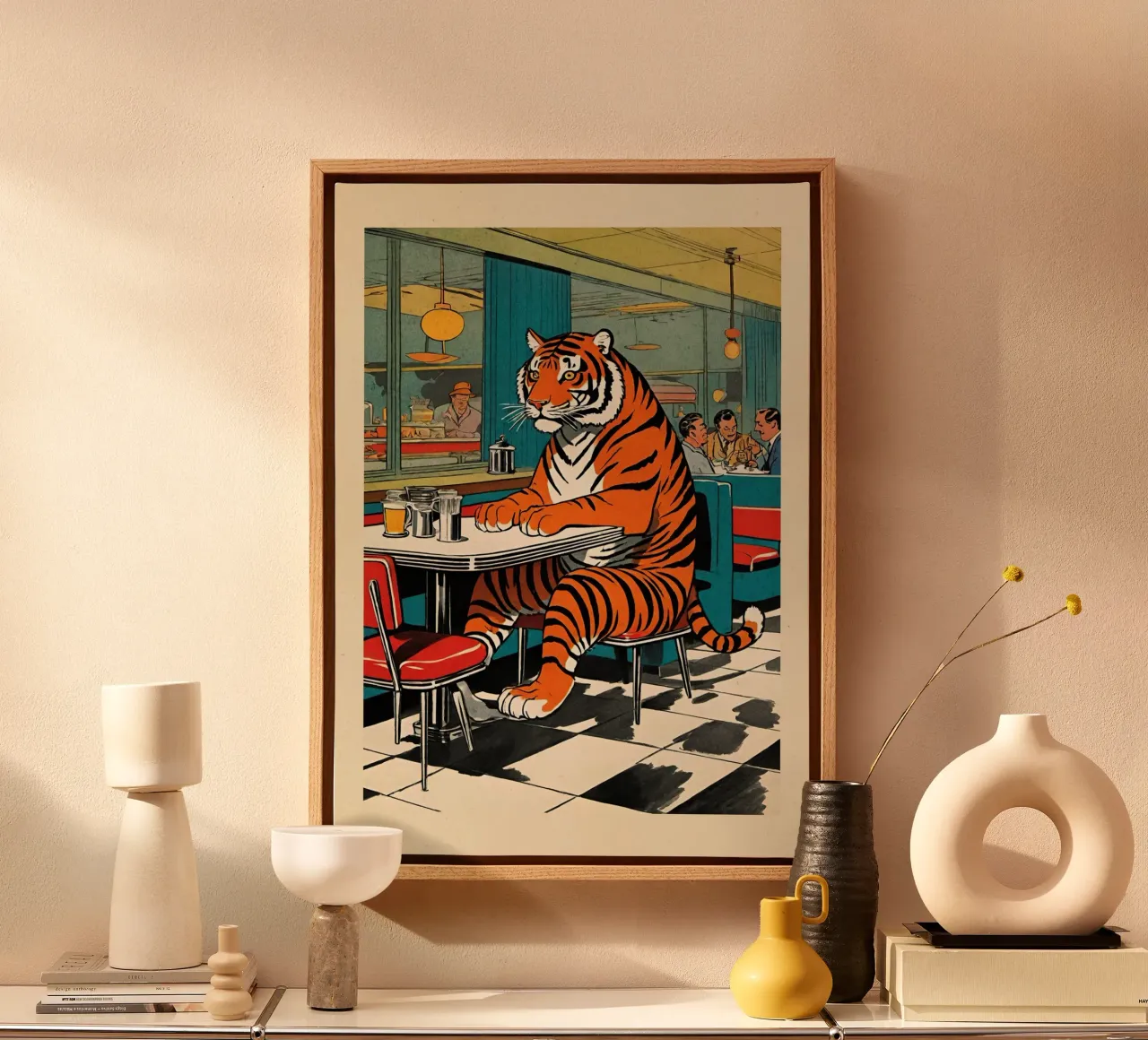 Tijger Diner - Retro Pop Art Ontwerp Bujaboom canvas van bujaboom