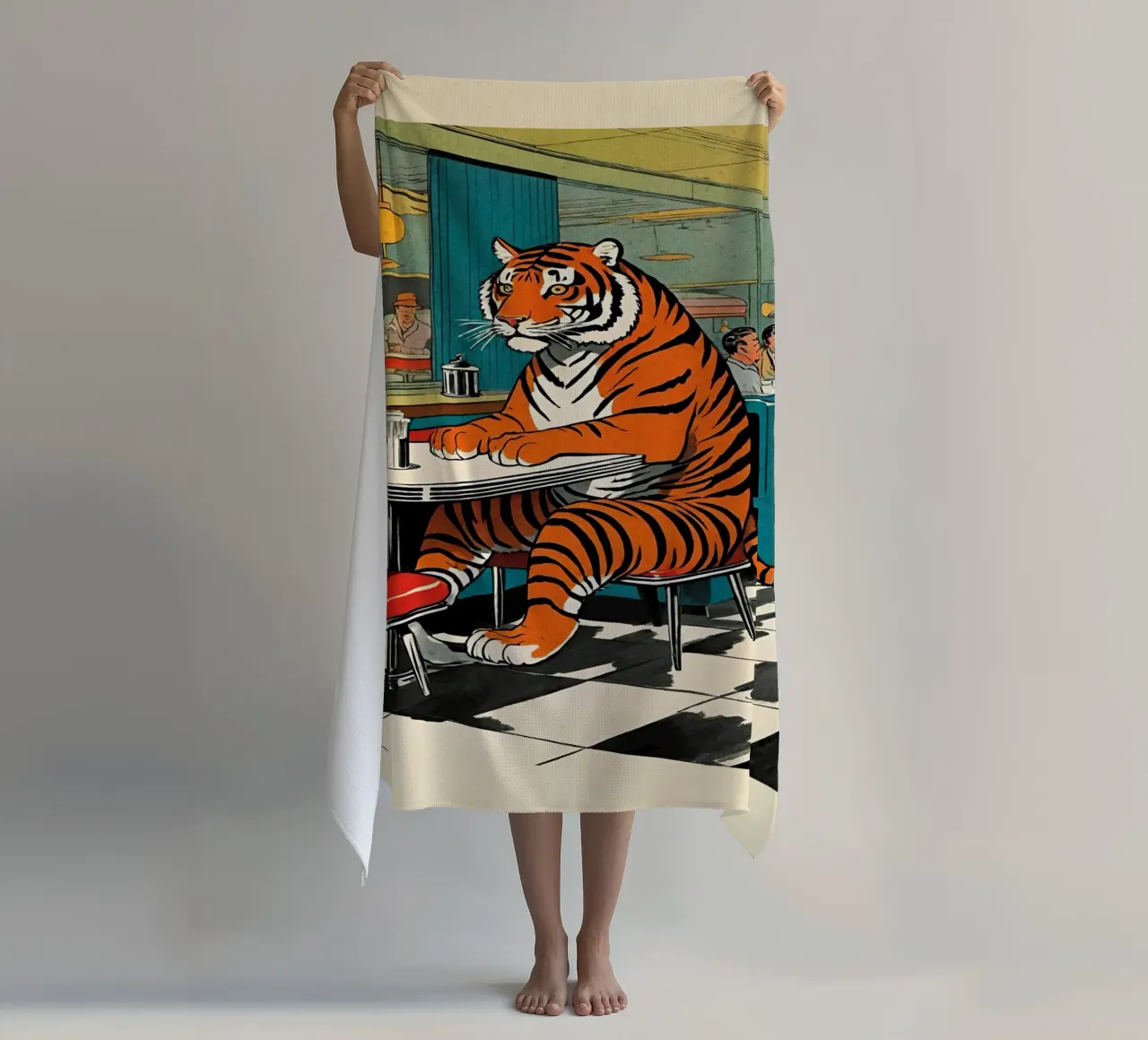 Tiger Diner - Design Pop Art retrò Bujaboom telo mare da bujaboom