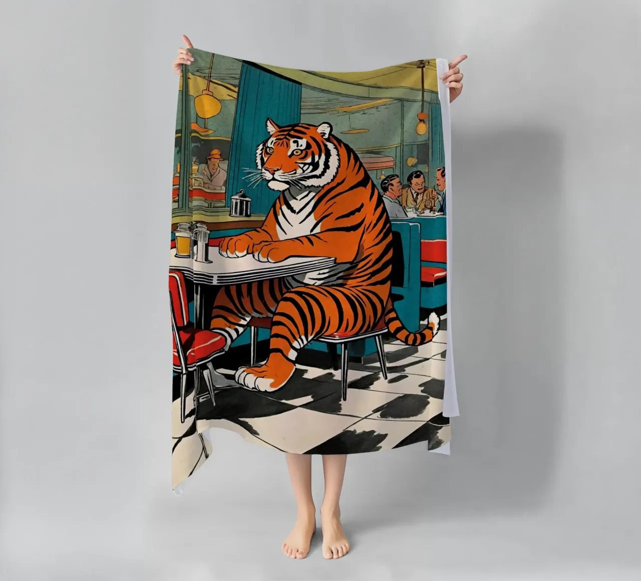 Tiger Diner - Design Pop Art retrò Bujaboom telo mare da bujaboom