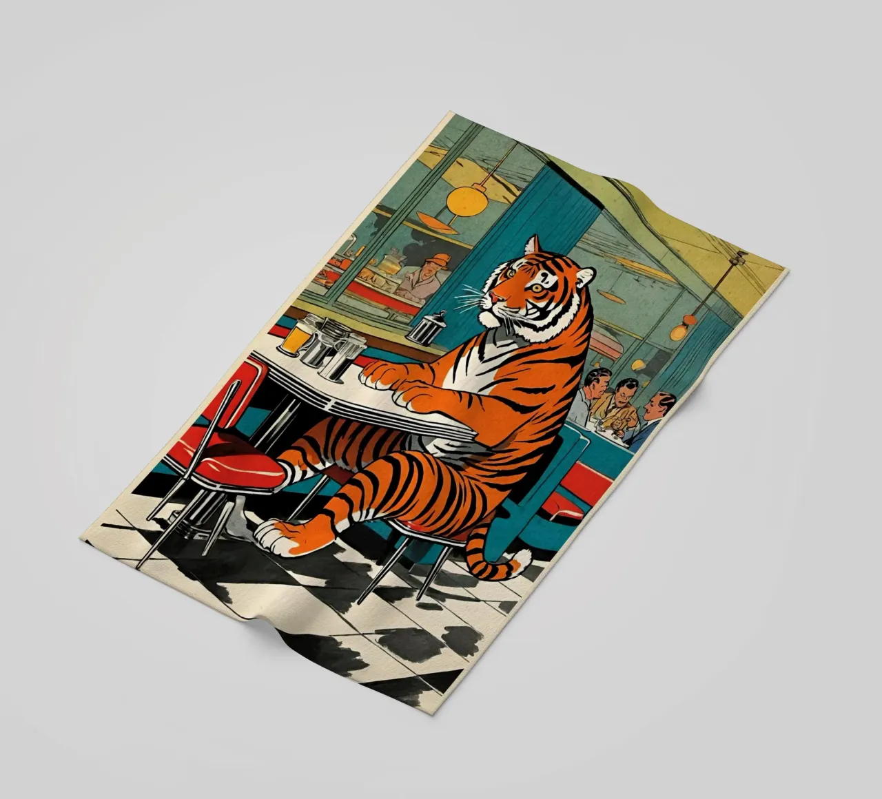 Tiger Diner - Design Pop Art retrò Bujaboom telo mare da bujaboom