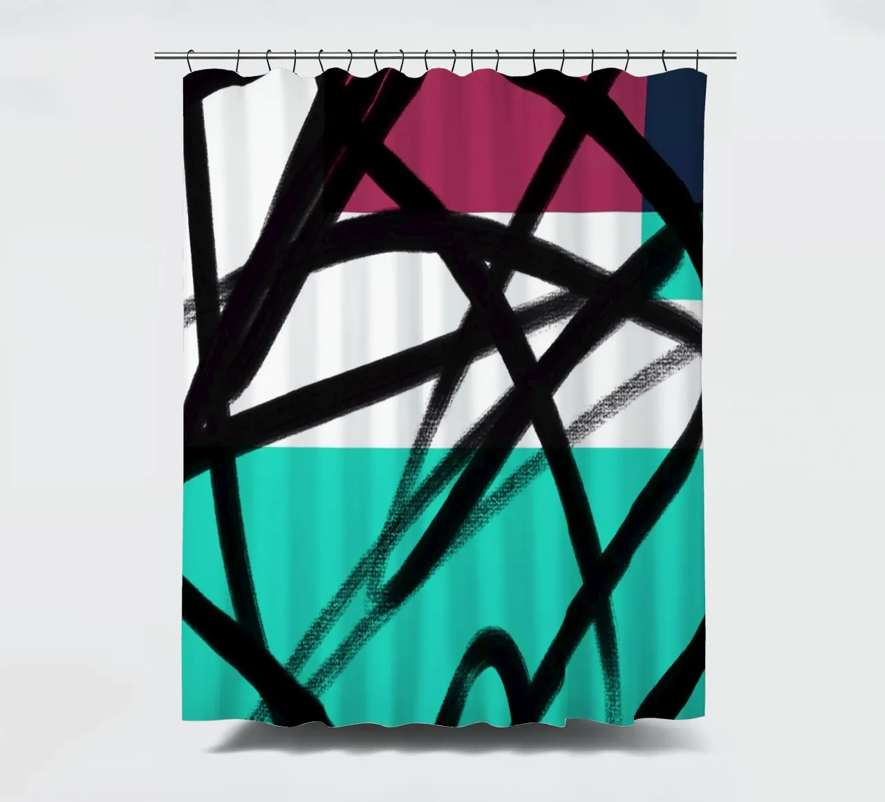 Geometric Graffiti Scribble tenda da doccia da Kim Hubball Studio