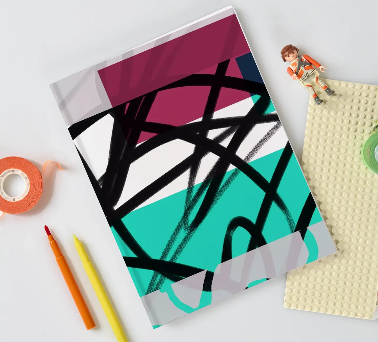 Geometric Graffiti Scribble notebook by Kim Hubball Studio