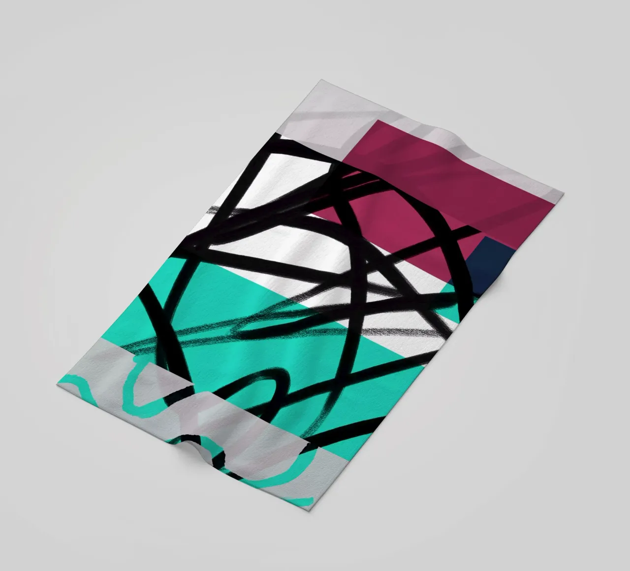 Geometric Graffiti Scribble telo mare da Kim Hubball Studio