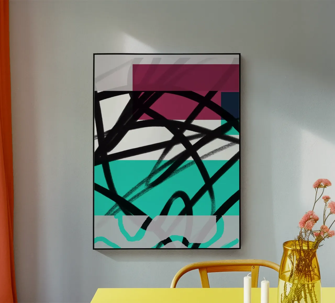 Geometric Graffiti Scribble plexiglass da Kim Hubball Studio