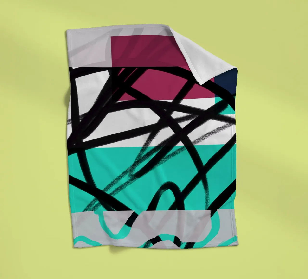 Geometric Graffiti Scribble coperta in pile da Kim Hubball Studio