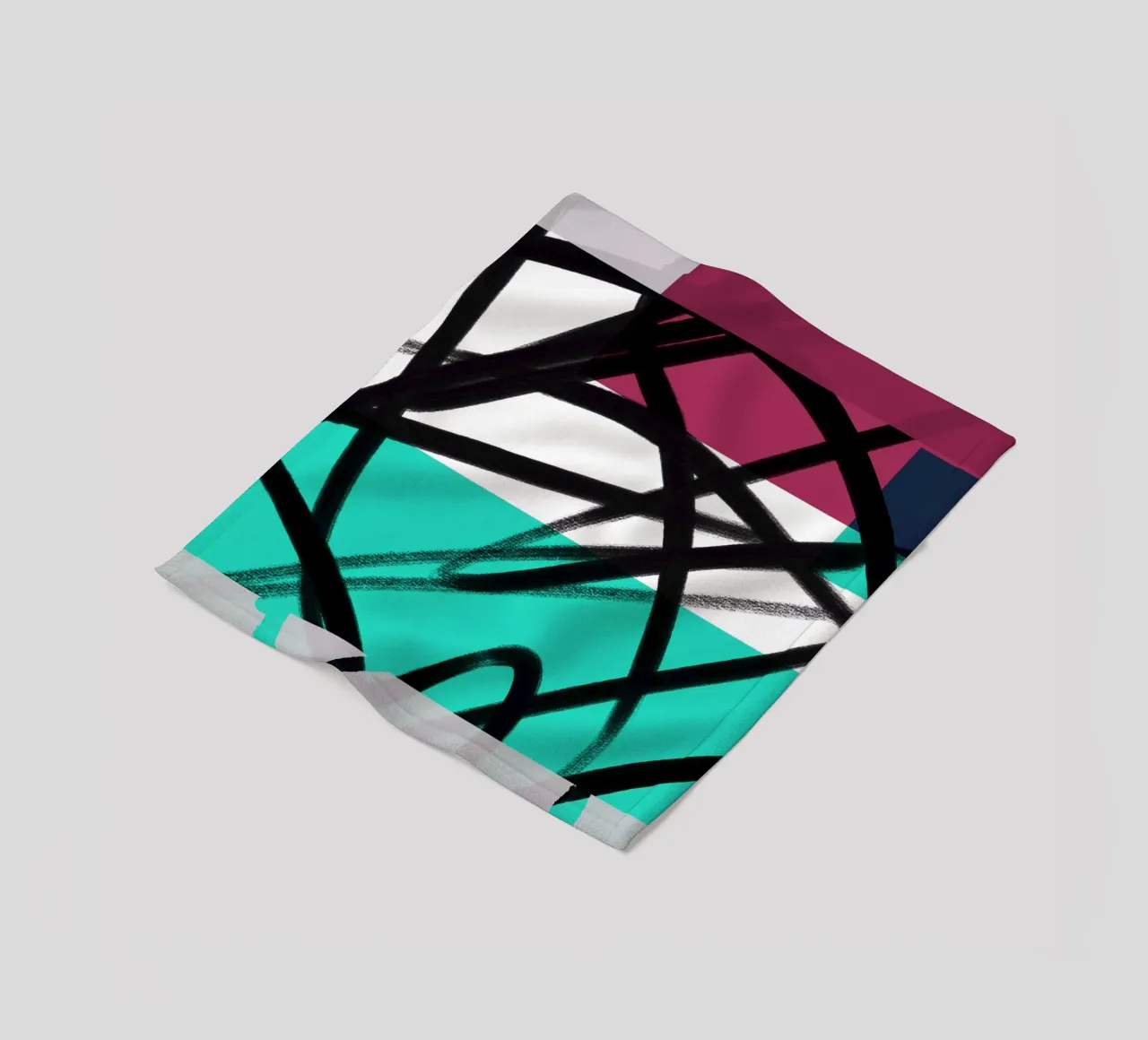 Geometric Graffiti Scribble coperta in pile da Kim Hubball Studio