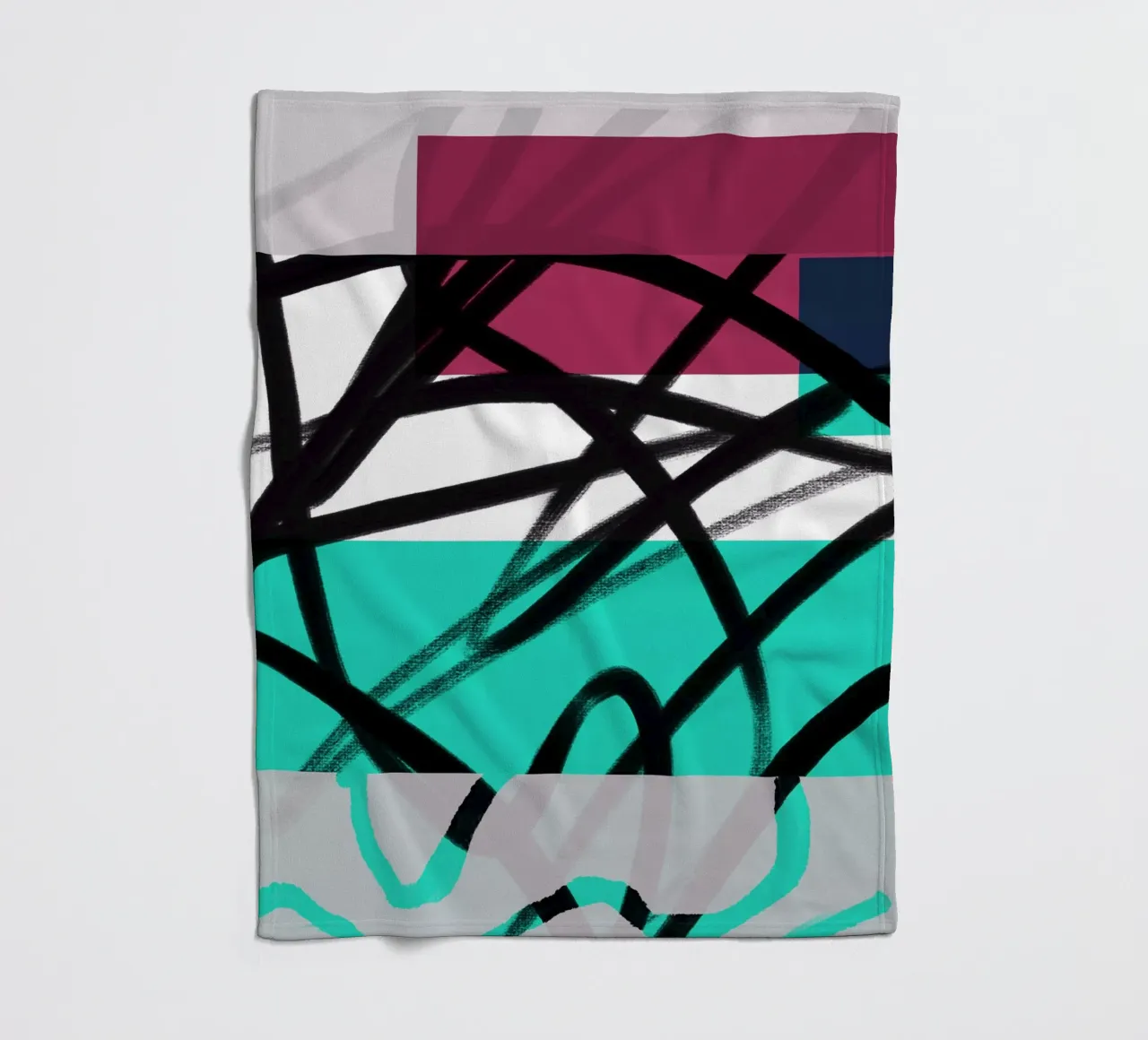 Geometric Graffiti Scribble coperta in pile da Kim Hubball Studio