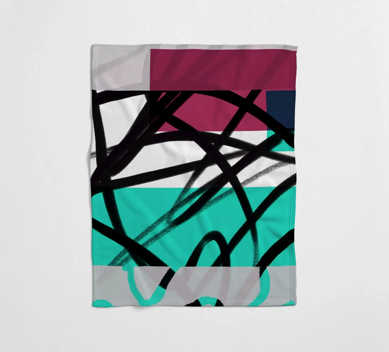 Geometric Graffiti Scribble coperta in pile da Kim Hubball Studio