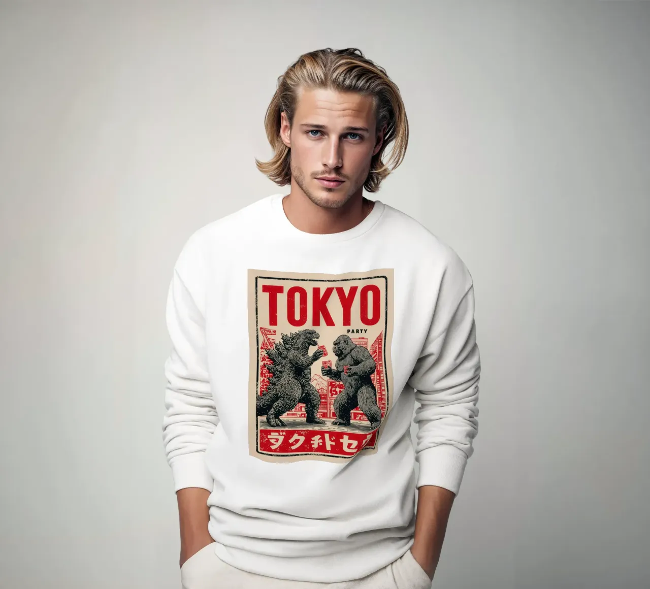 Tokyo Party | Godzilla y King Kong After-Hour sudadera de Autofocus