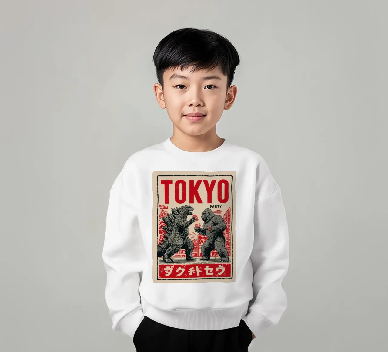 Tokyo Party | Godzilla e King Kong After-Hour felpa bambino da Autofocus