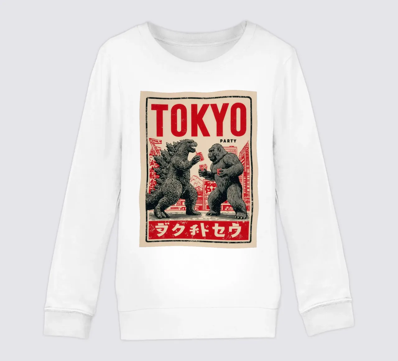 Tokyo Party | Godzilla e King Kong After-Hour felpa bambino da Autofocus