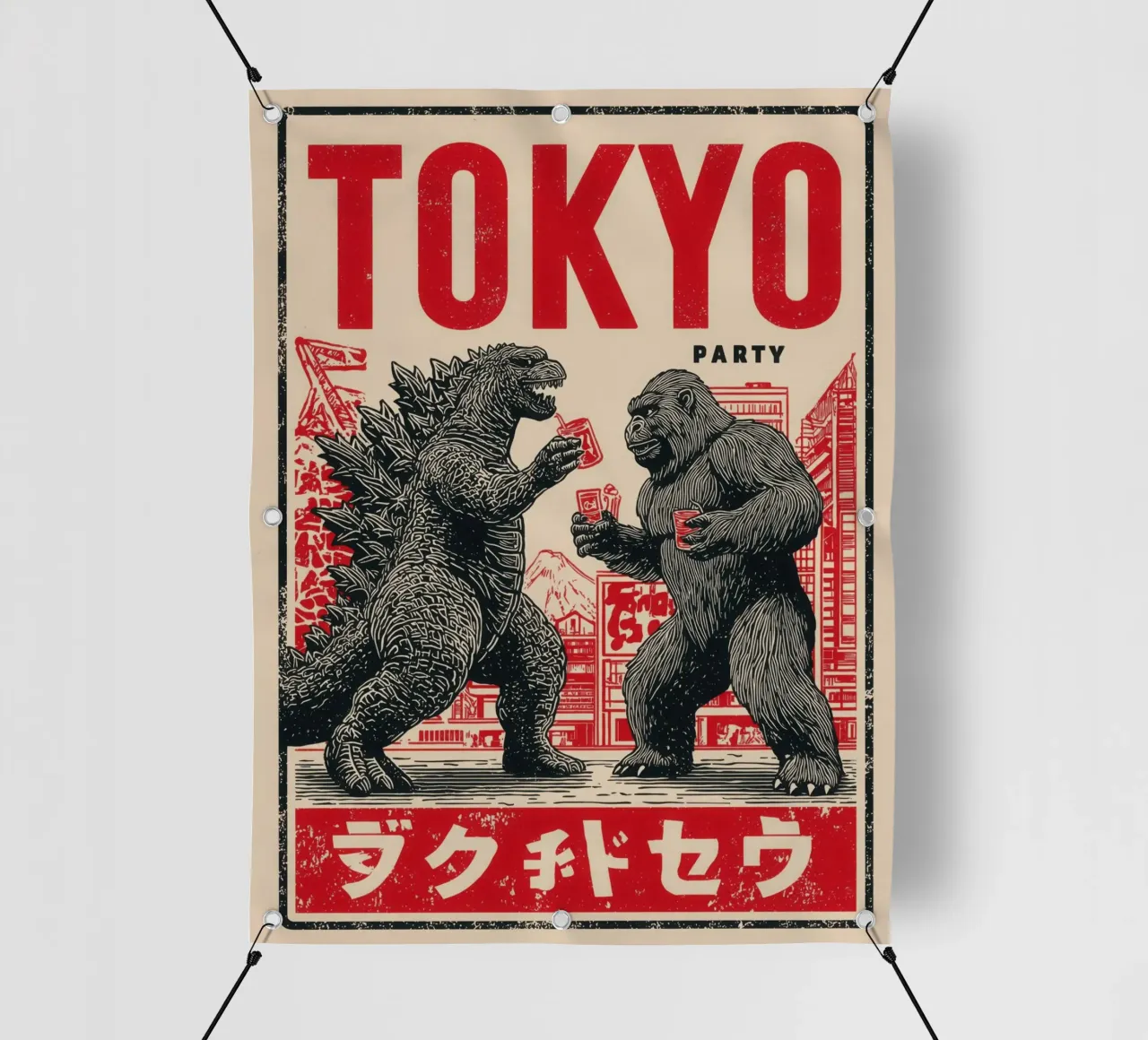Tokyo Party | Godzilla e King Kong After-Hour telo in pvc da Autofocus