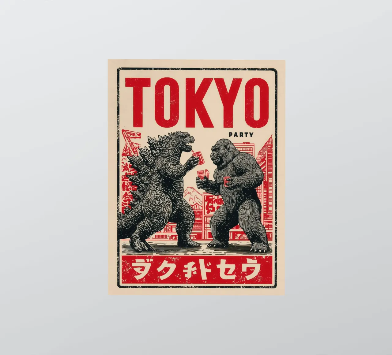 Tokyo Party | Godzilla e King Kong After-Hour adesivo da Autofocus