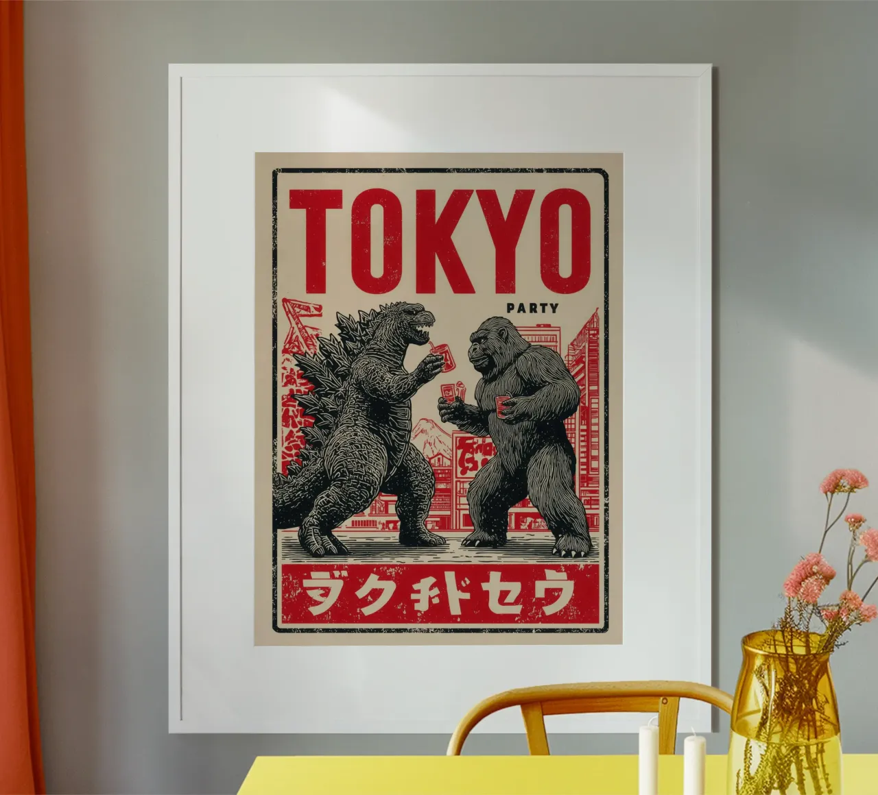 Tokyo Party | Godzilla e King Kong After-Hour carta hahnemühle da Autofocus