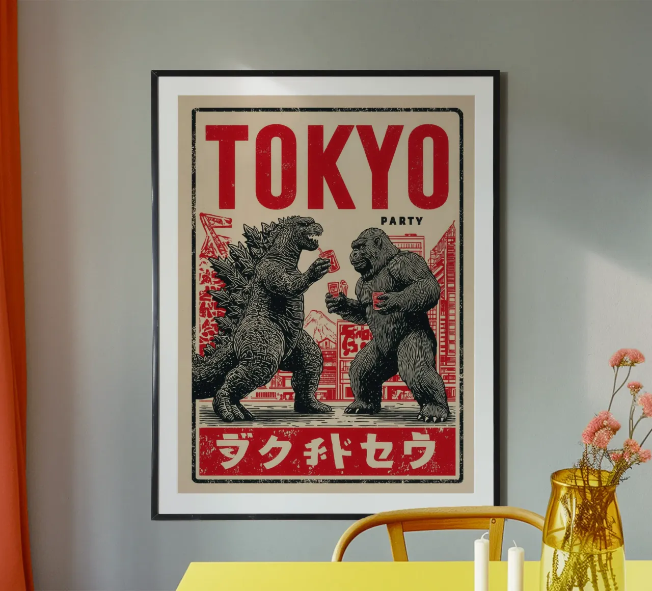 Tokyo Party | Godzilla e King Kong After-Hour carta hahnemühle da Autofocus