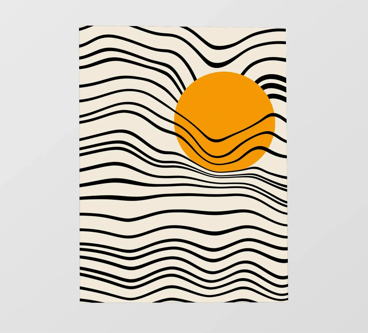 Bauhaus Wavy Lines and Sun telo in pvc da TijanaArtStudio88