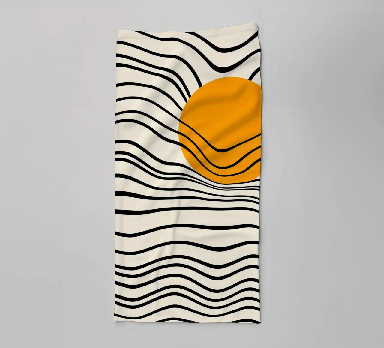 Bauhaus Wavy Lines and Sun asciugamano da bagno da TijanaArtStudio88