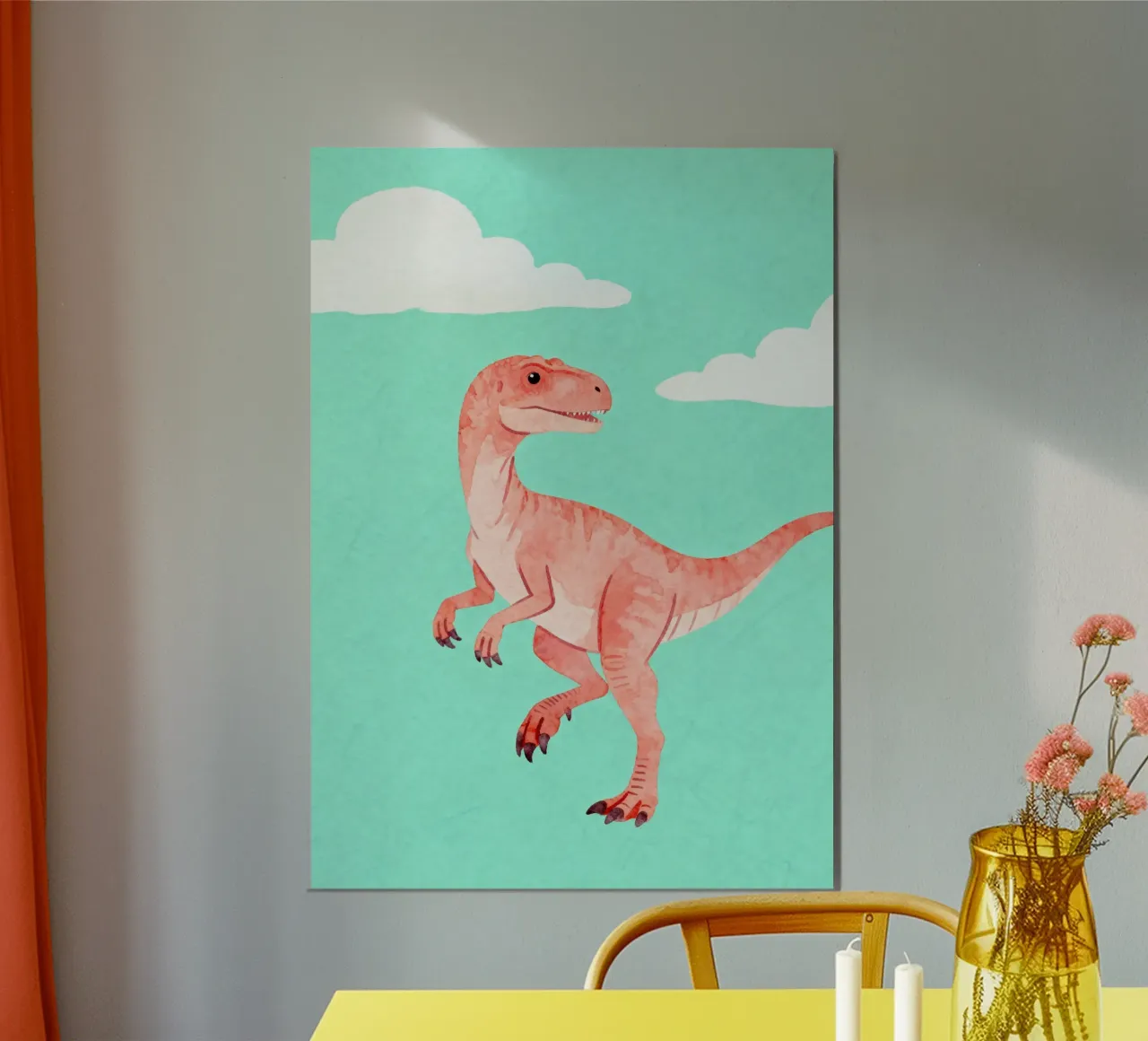 Velociraptor Fun carta hahnemühle da EverLuvv Studio