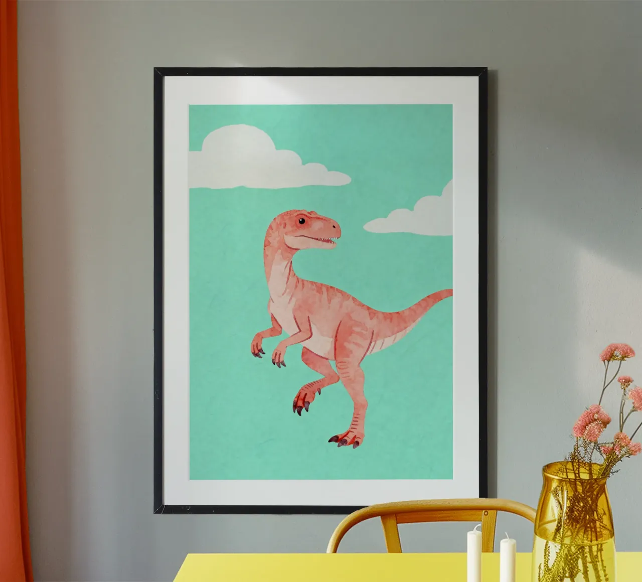 Velociraptor Fun carta hahnemühle da EverLuvv Studio