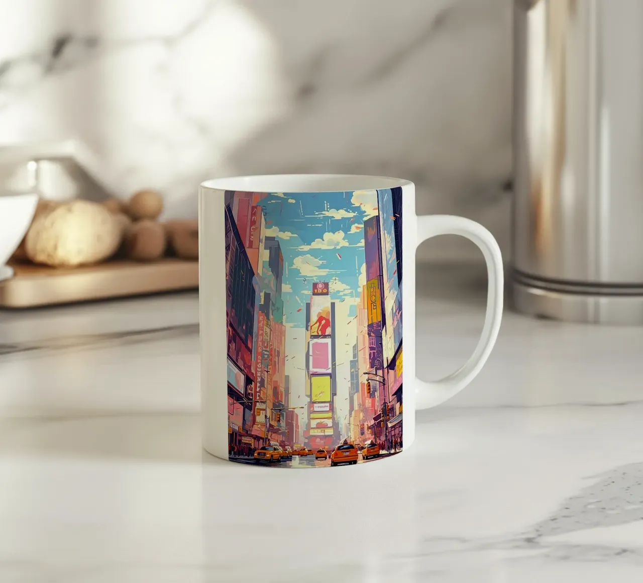 Times Square New York tazza in ceramica da Catvalenzuele